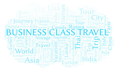 Obraz premium Business Class Travel word cloud.