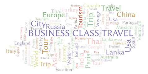 Fototapeta premium Business Class Travel word cloud.