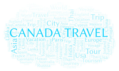 Obraz premium Canada Travel word cloud.
