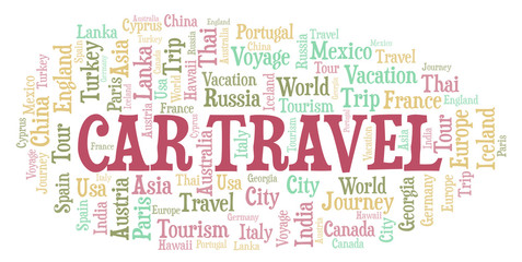 Fototapeta premium Car Travel word cloud.