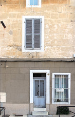 Wrecked building entrance