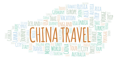 Fototapeta premium China Travel word cloud.