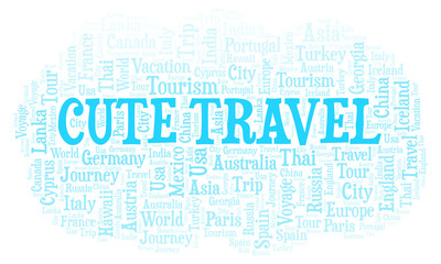 Cute Travel word cloud.