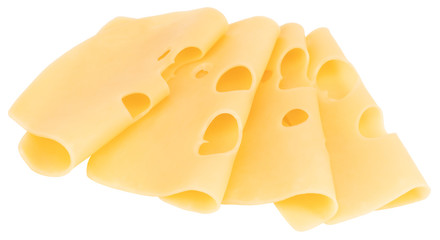 cheese slices isolated on a white background