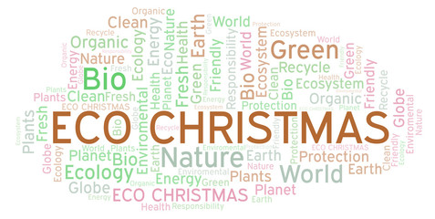 Eco Christmas word cloud.