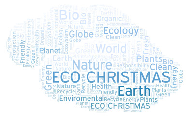 Fototapeta premium Eco Christmas word cloud.