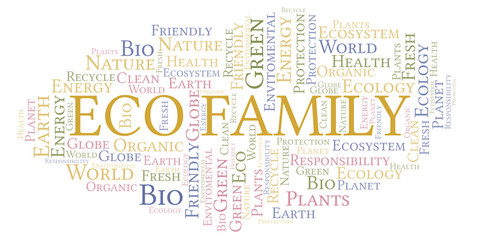 Fototapeta premium Eco Family word cloud.