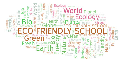 Fototapeta premium Eco Friendly School word cloud.