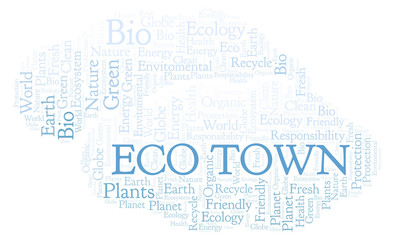 Eco Town word cloud.