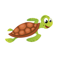 Funny vector illustration of Sea Turtle