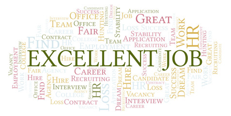Obraz premium Excellent Job word cloud.
