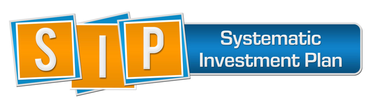 SIP - Systematic Investment Plan Blue Orange Squares Bar 