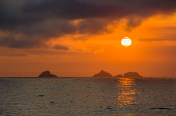 Fototapeta premium Sunset on the beach of Ipanema