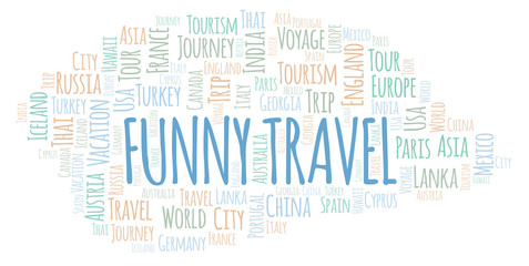 Obraz premium Funny Travel word cloud.