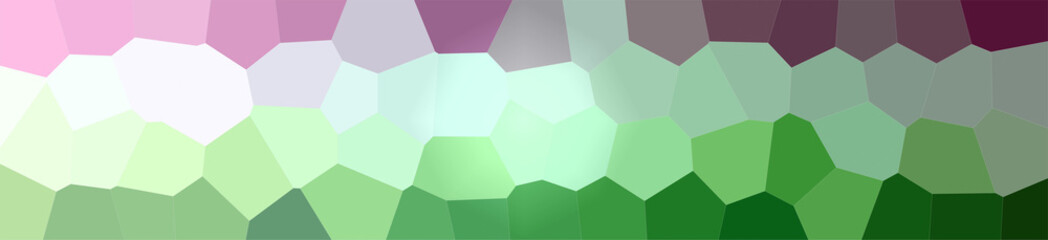 Illustration of green and red big hexagon background, abstract banner.