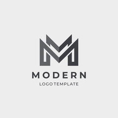 Abstract letter M logotype. Modern logo idea sign. Universal emblem vector icon. - obrazy, fototapety, plakaty
