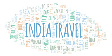 Obraz premium India Travel word cloud.