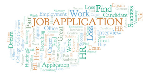 Obraz premium Job Application word cloud.