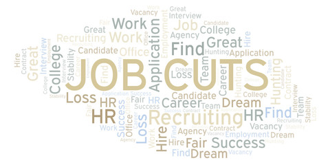 Job Cuts word cloud.