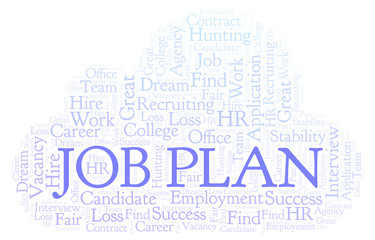 Obraz premium Job Plan word cloud.