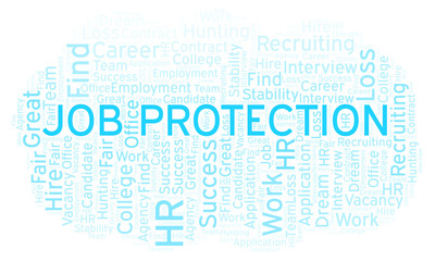 Fototapeta premium Job Protection word cloud.