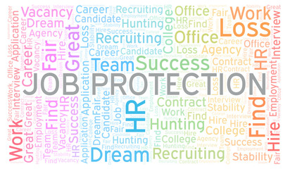 Obraz premium Job Protection word cloud.