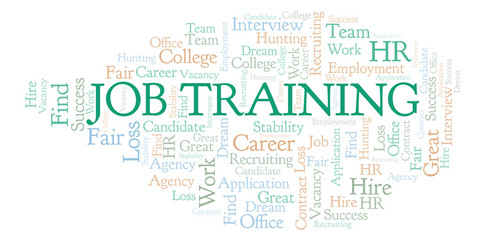 Fototapeta premium Job Training word cloud.
