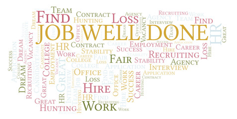 Obraz premium Job Well Done word cloud.