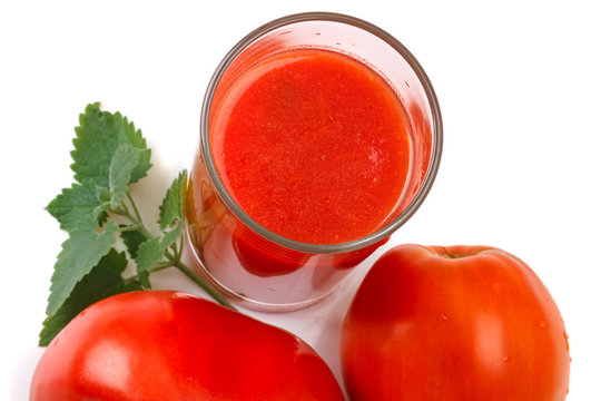 Juice and fresh tomatoes from the top