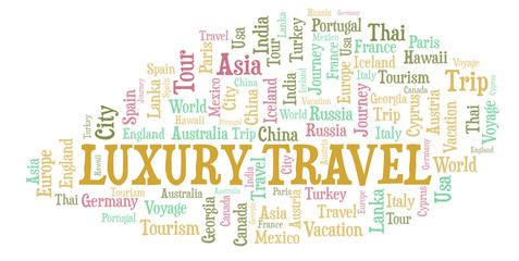 Luxury Travel word cloud.