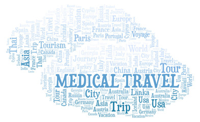 Obraz premium Medical Travel word cloud.
