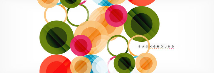 Abstract colorful geometric composition - multicolored circle background
