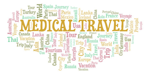 Fototapeta premium Medical Travel word cloud.