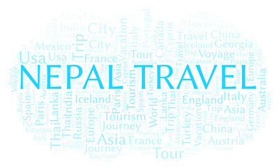 Fototapeta premium Nepal Travel word cloud.