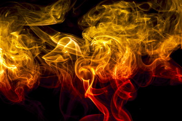 Colored smoke on black background