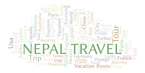 Fototapeta premium Nepal Travel word cloud.