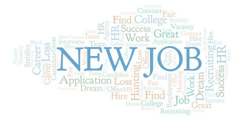 New Job word cloud.