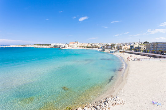 Otranto, Apulia - Relaxing at the beautiful beach bay of Otranto in Italy
