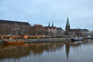 Germany-Bremen and river Weser