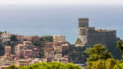 Obraz premium Beautiful aerial view of the Castle of Lerici, La Spezia, Liguria, Italy