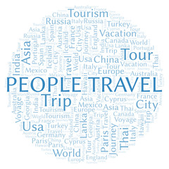 People Travel word cloud.