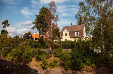 Fototapeta na wymiar Traditional Swedish house,Lidingo