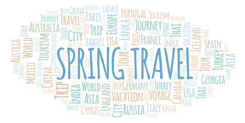 Obraz premium Spring Travel word cloud.