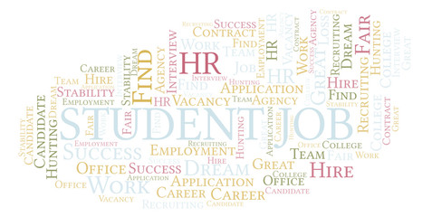 Fototapeta premium Student Job word cloud.