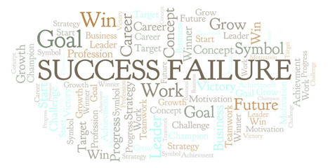 Obraz premium Success Failure word cloud.