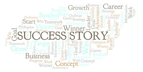 Success Story word cloud.