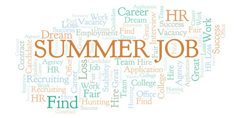 Obraz premium Summer Job word cloud.