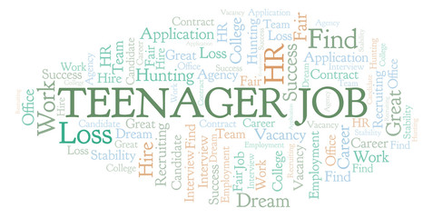 Obraz premium Teenager Job word cloud.