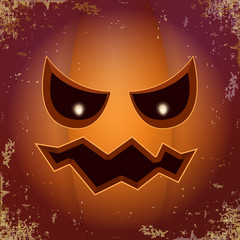 Halloween cartoon scary pumpkin with face . Vector cartoon Illustration of Carved pumpkin into jack-o-lanterns for halloween banners and posters and layout.