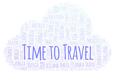 Obraz premium Time To Travel word cloud.
